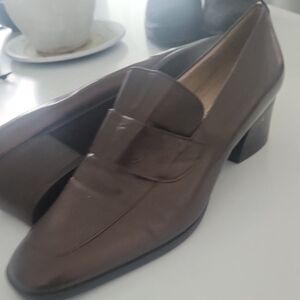 Enzo Angiolini Shiny Brown Women's Loafers